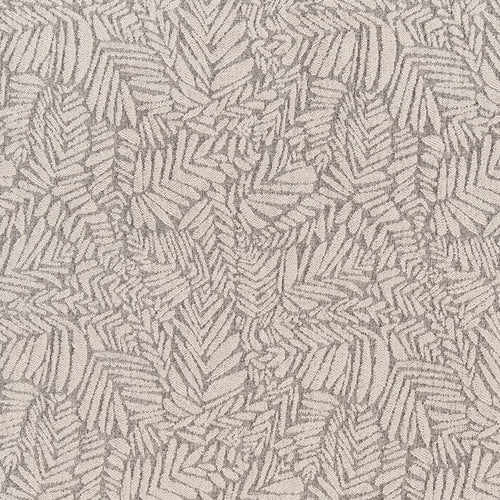 Grey Tan Botanical Leaf Stain Resistant Upholstery Fabric