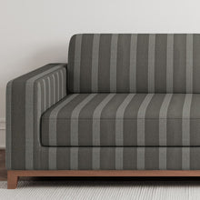 Load image into Gallery viewer, Dark Grey Stripe Stain Resistant Upholstery Fabric