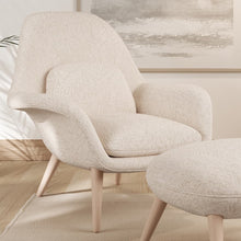 Load image into Gallery viewer, Ivory Botanical Leaf Stain Resistant Upholstery Fabric