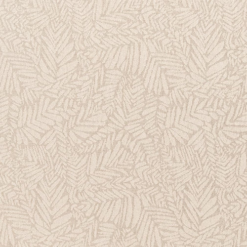 Ivory Botanical Leaf Stain Resistant Upholstery Fabric