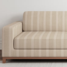 Load image into Gallery viewer, Beige Sand Stripe Stain Resistant Upholstery Fabric