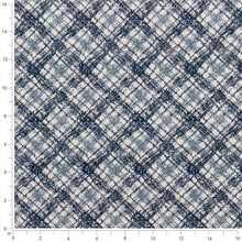 Load image into Gallery viewer, Blue Ivory Check Plaid Stain Resistant Upholstery Fabric