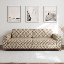 Load image into Gallery viewer, Beige Ivory Brown Geometric Diamond Stain Resistant Upholstery Fabric