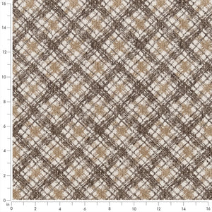 Beige Ivory Brown Geometric Diamond Stain Resistant Upholstery Fabric