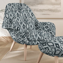 Load image into Gallery viewer, Blue Ikat Geometric Stain Resistant Upholstery Fabric