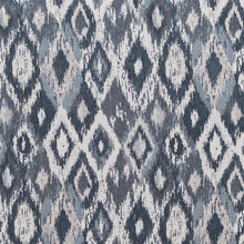 Load image into Gallery viewer, Blue Ikat Geometric Stain Resistant Upholstery Fabric