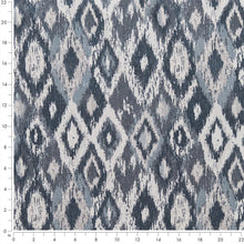 Load image into Gallery viewer, Blue Ikat Geometric Stain Resistant Upholstery Fabric