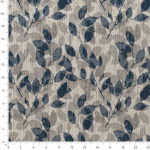 Load image into Gallery viewer, Beige Blue Botanic Leaf Stain Resistant Upholstery Fabric