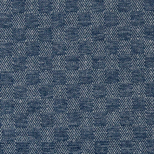 Blue Herringbone Geometric Stain Resistant Upholstery Fabric