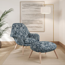 Load image into Gallery viewer, Blue Ivory Stain Resistant Upholstery Fabric