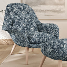 Load image into Gallery viewer, Blue Ivory Stain Resistant Upholstery Fabric