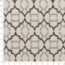 Load image into Gallery viewer, Grey Geometric Trellis Stain Resistant Upholstery Fabric
