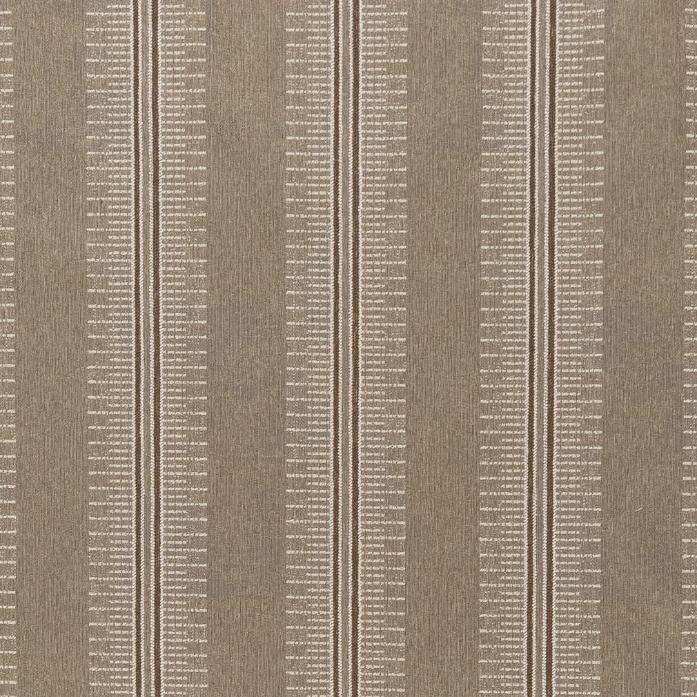 Brown Ivory Stripe Stain Resistant Upholstery Fabric