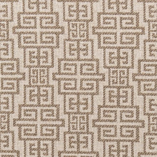 Load image into Gallery viewer, Beige Geometric Greek Key Stain Resistant Upholstery Fabric
