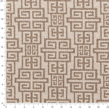 Load image into Gallery viewer, Beige Geometric Greek Key Stain Resistant Upholstery Fabric