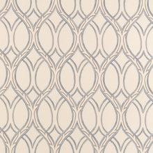 Load image into Gallery viewer, Ivory Grey Trellis Geometric Stain Resistant Upholstery Bedding Drapery Fabric