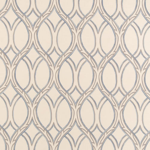 Ivory Grey Trellis Geometric Stain Resistant Upholstery Bedding Drapery Fabric