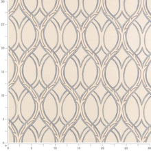 Load image into Gallery viewer, Ivory Grey Trellis Geometric Stain Resistant Upholstery Bedding Drapery Fabric