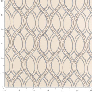 Ivory Grey Trellis Geometric Stain Resistant Upholstery Bedding Drapery Fabric