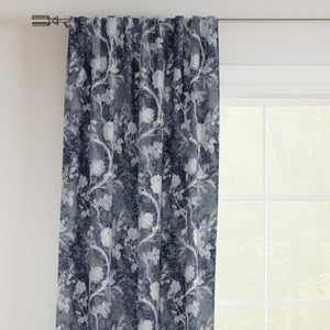 Grey Botanic Floral Stain Resistant Upholstery Bedding Drapery Fabric