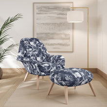Load image into Gallery viewer, Floral Botanical Dark Blue Grey Stain Resistant Upholstery Bedding Drapery Fabric