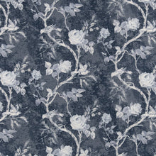 Load image into Gallery viewer, Floral Botanical Dark Blue Grey Stain Resistant Upholstery Bedding Drapery Fabric