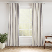 Load image into Gallery viewer, Ivory Black Stripe Stain Resistant Upholstery Bedding Drapery Fabric