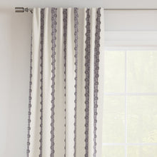 Load image into Gallery viewer, Ivory Black Stripe Stain Resistant Upholstery Bedding Drapery Fabric