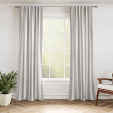 Load image into Gallery viewer, Grey Ivory Stripe Stain Resistant Upholstery Bedding Drapery Fabric