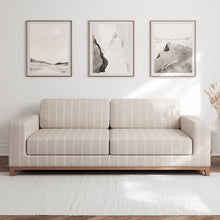 Load image into Gallery viewer, Natural Stripe Stain Resistant Upholstery Fabric