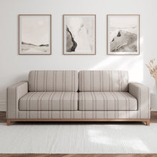 Load image into Gallery viewer, Beige Natural Stripe Greek Key Stain Resistant Upholstery Fabric
