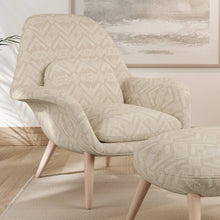 Load image into Gallery viewer, Ivory Beige Geometric Stain Resistant Upholstery Fabric