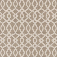 Load image into Gallery viewer, Tan Ivory Trellis Geometric Stain Resistant Upholstery Fabric
