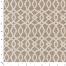 Load image into Gallery viewer, Tan Ivory Trellis Geometric Stain Resistant Upholstery Fabric