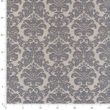 Load image into Gallery viewer, Grey Beige Damask Stain Resistant Upholstery Fabric