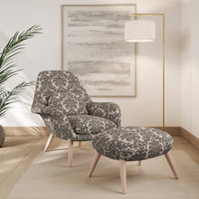 Load image into Gallery viewer, Beige Brown Damask Stain Resistant Upholstery Fabric