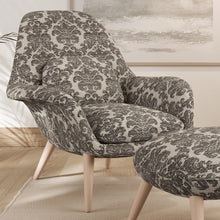 Load image into Gallery viewer, Beige Brown Damask Stain Resistant Upholstery Fabric