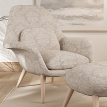 Load image into Gallery viewer, Ivory Beige Damask Stain Resistant Upholstery Fabric