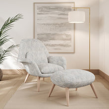 Load image into Gallery viewer, Light Blue Beige Geometric Stain Resistant Upholstery Fabric