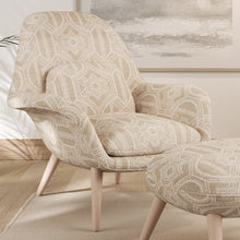 Load image into Gallery viewer, Beige Ivory Geometric Upholstery Stain Resistant Fabric