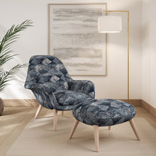 Load image into Gallery viewer, Dark Blue Grey Geometric Stain Resistant Upholstery Fabric