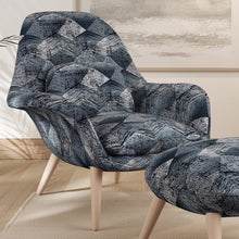 Load image into Gallery viewer, Dark Blue Grey Geometric Stain Resistant Upholstery Fabric