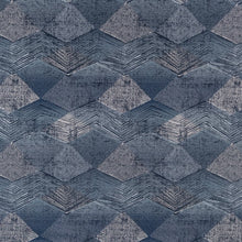 Load image into Gallery viewer, Dark Blue Grey Geometric Stain Resistant Upholstery Fabric