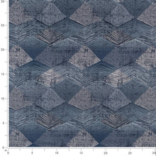 Load image into Gallery viewer, Dark Blue Grey Geometric Stain Resistant Upholstery Fabric