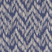 Load image into Gallery viewer, Blue Beige Geometric Stripe Stain Resistant Upholstery Fabric