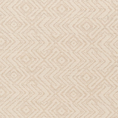 Ivory Beige Geometric Upholstery Stain Resistant Fabric