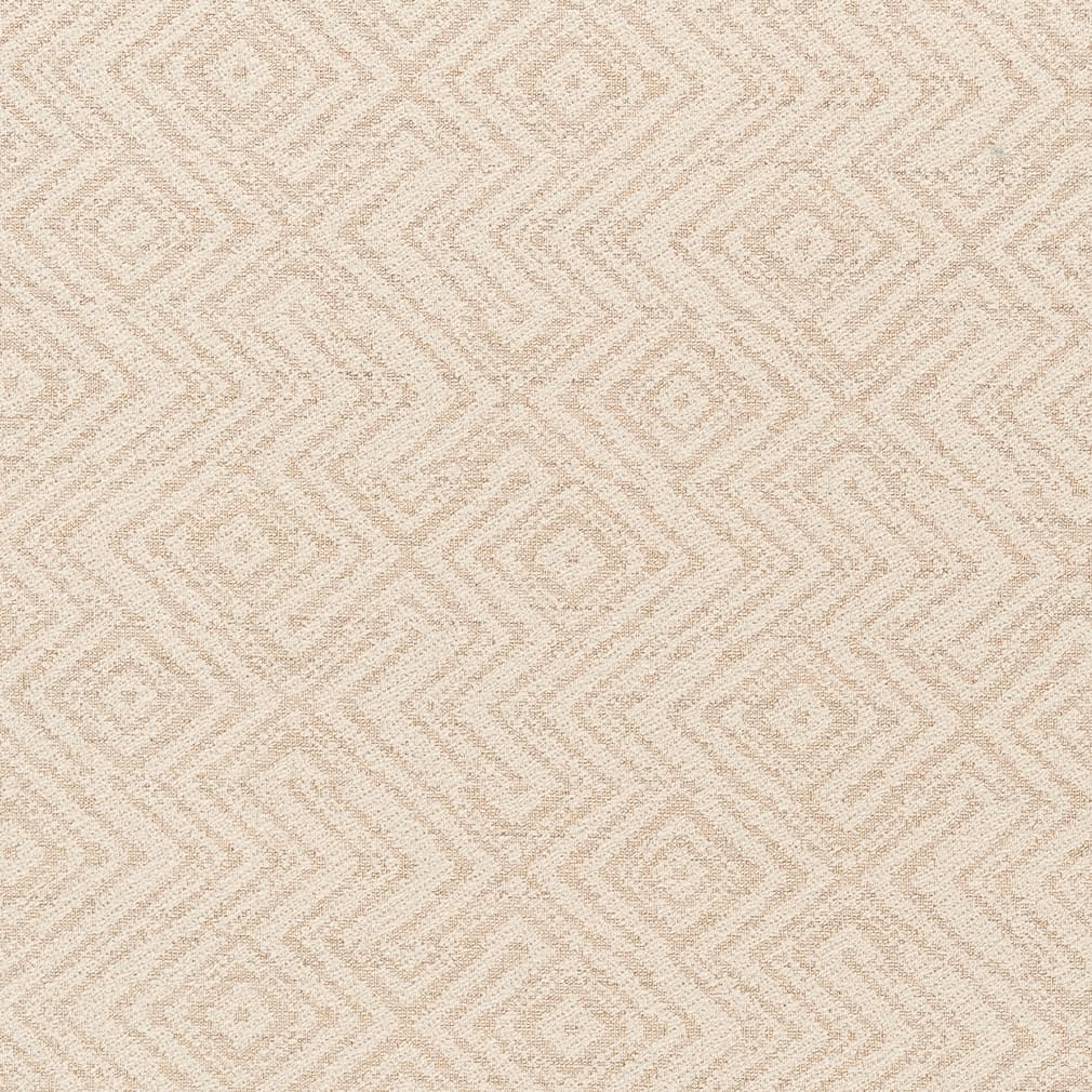 Ivory Beige Geometric Upholstery Stain Resistant Fabric