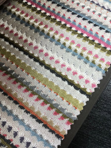 2 Colorways Stripe Multi Color Velvet Upholstery Fabric Green Blue Gray Pink Beige