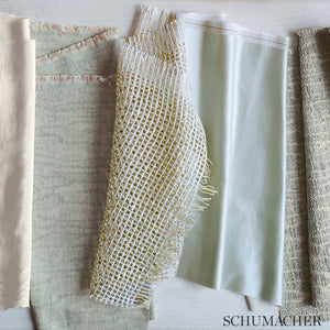 SCHUMACHER FAUX BOIS LINEN FABRIC / CELESTIAL
