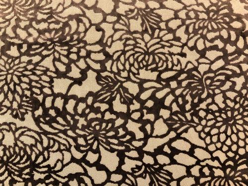 Lee Jofa Foglia Cut Velvet Java Mocha Brown Floral Upholstery Drapery Fabric